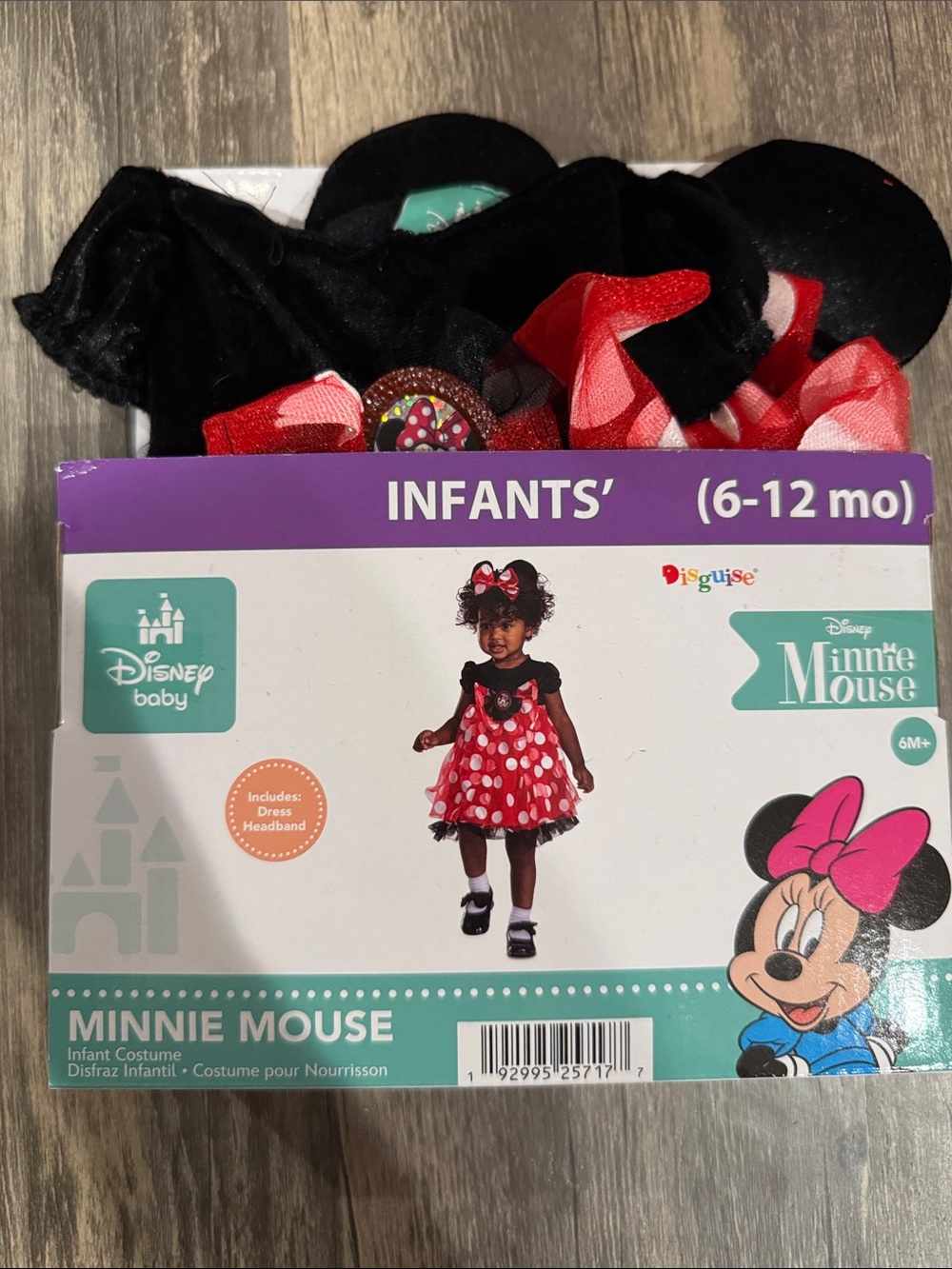 Disney Minnie Mouse Red & Black Polka Dot Halloween Costume with Headband